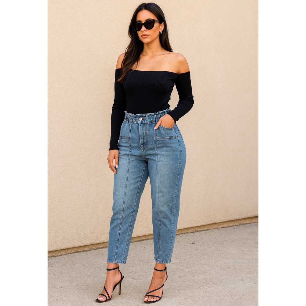 Gemma Rae Womens Blue High Waist Stretchy Straight Leg Jeans sz 16